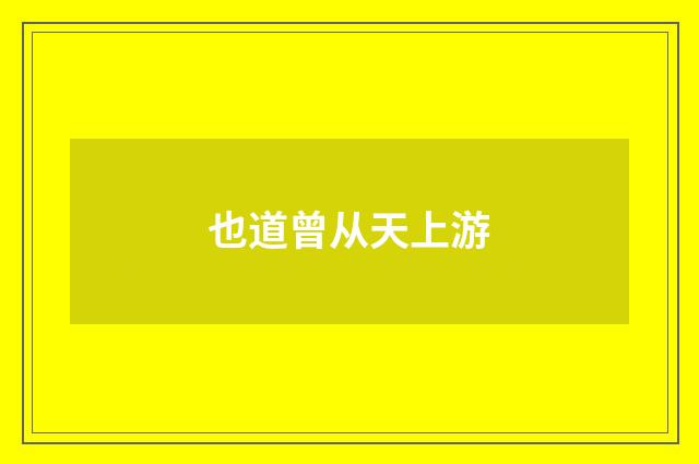 也道曾从天上游