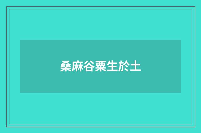 桑麻谷粟生於土