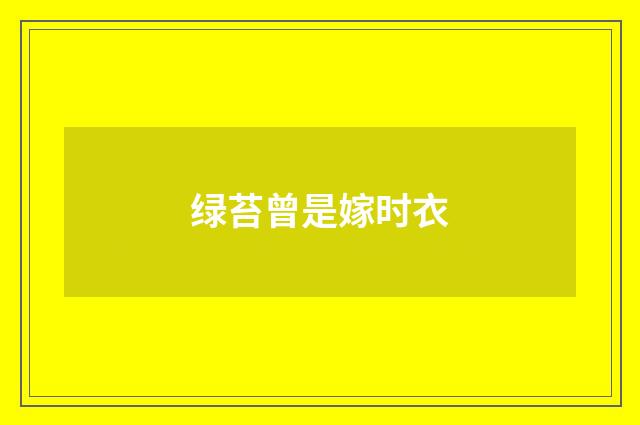 绿苔曾是嫁时衣