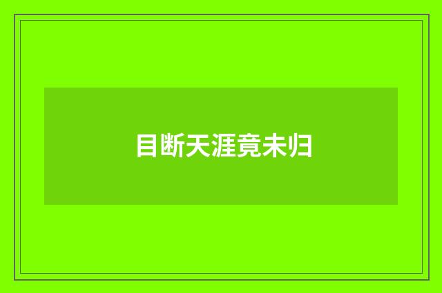 目断天涯竟未归