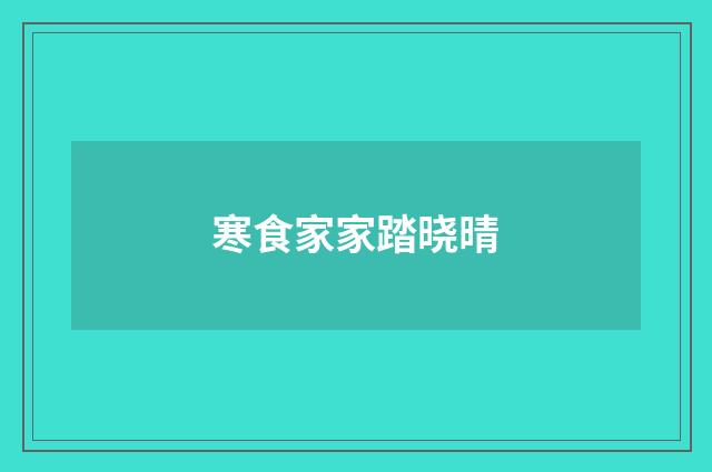寒食家家踏晓晴