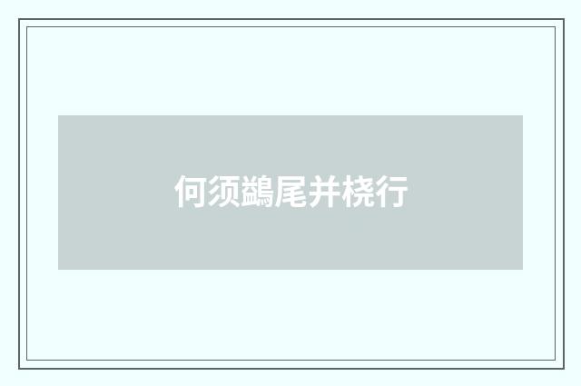 何须鷁尾并桡行