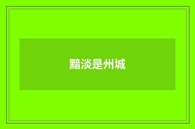黯淡是州城
