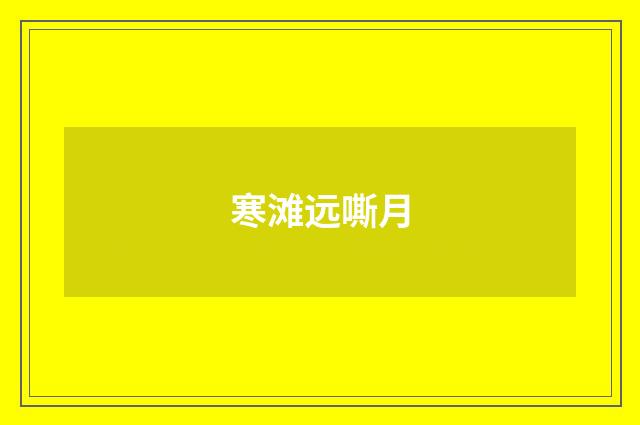 寒滩远嘶月