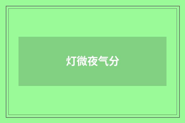 灯微夜气分