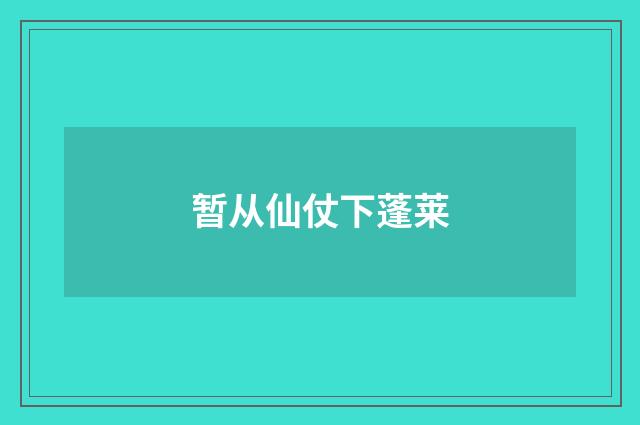 暂从仙仗下蓬莱