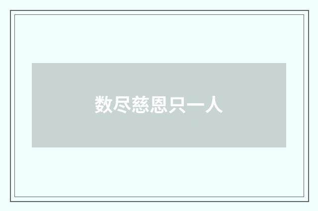 数尽慈恩只一人