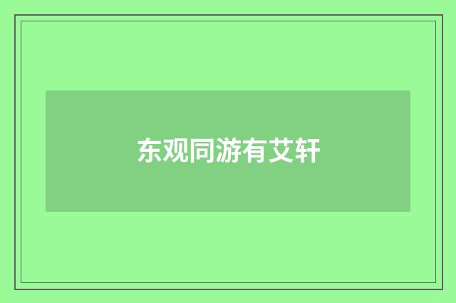 东观同游有艾轩
