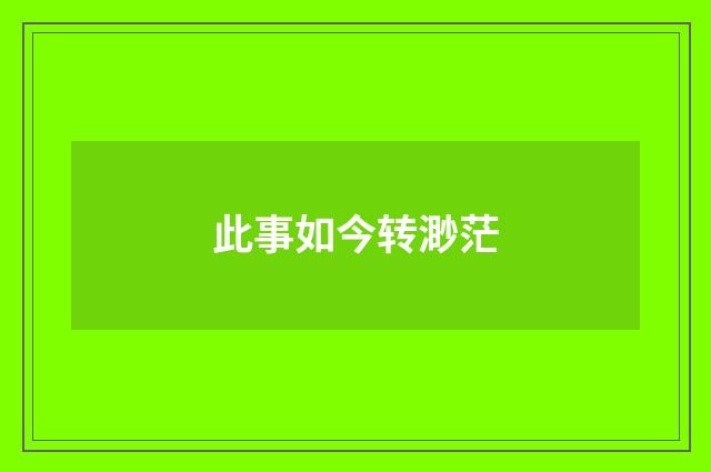 此事如今转渺茫