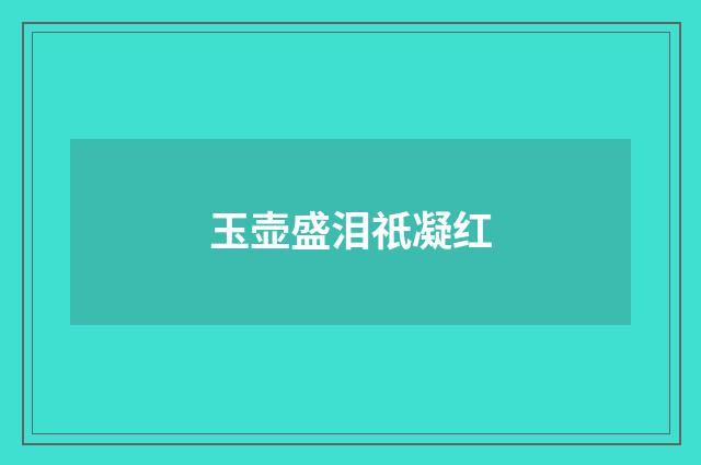 玉壶盛泪祇凝红