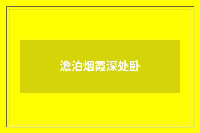 澹泊烟霞深处卧