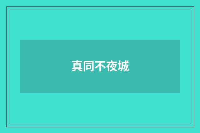 真同不夜城
