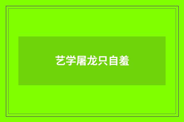 艺学屠龙只自羞