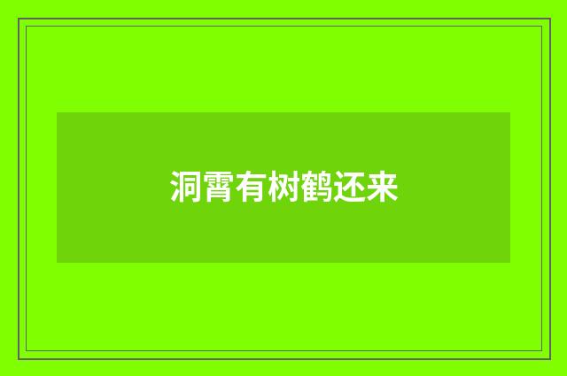 洞霄有树鹤还来
