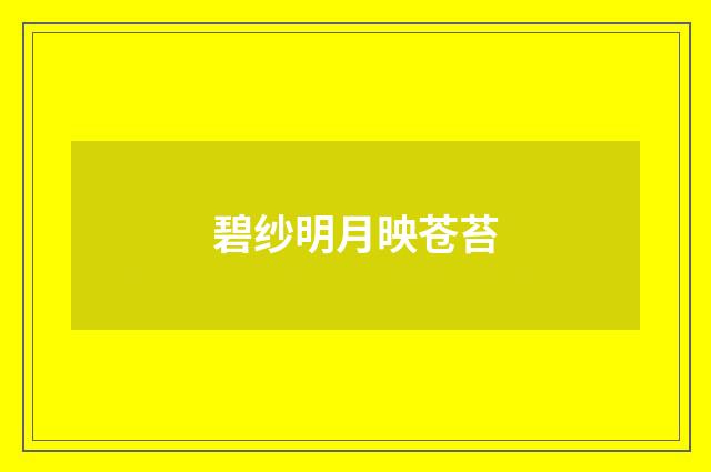 碧纱明月映苍苔