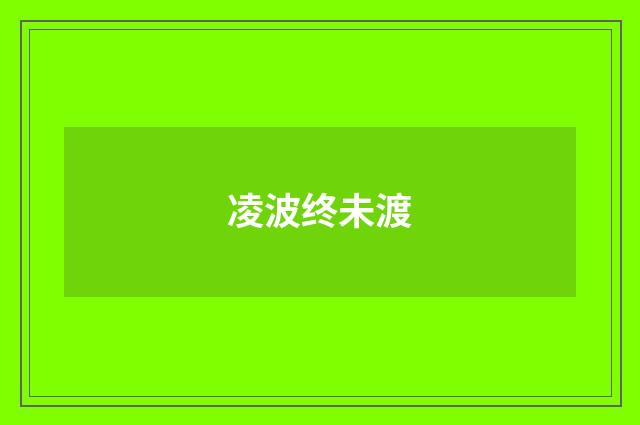 凌波终未渡