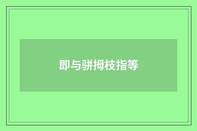 即与骈拇枝指等