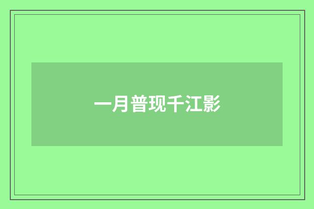 一月普现千江影