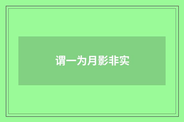 谓一为月影非实