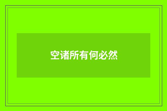 空诸所有何必然