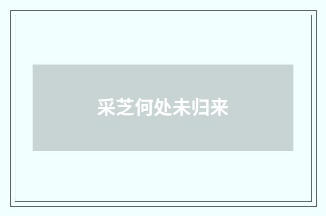采芝何处未归来