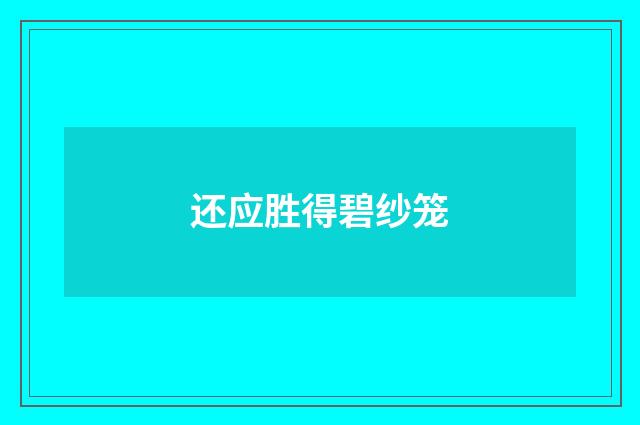 还应胜得碧纱笼