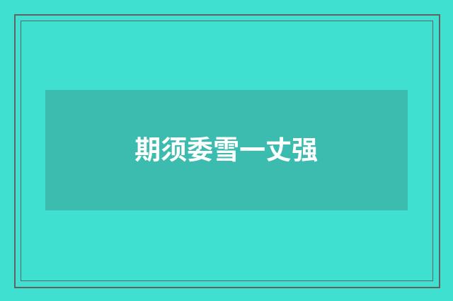 期须委雪一丈强