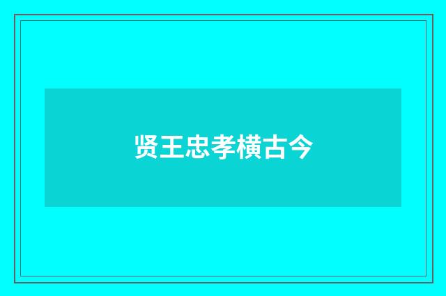 贤王忠孝横古今