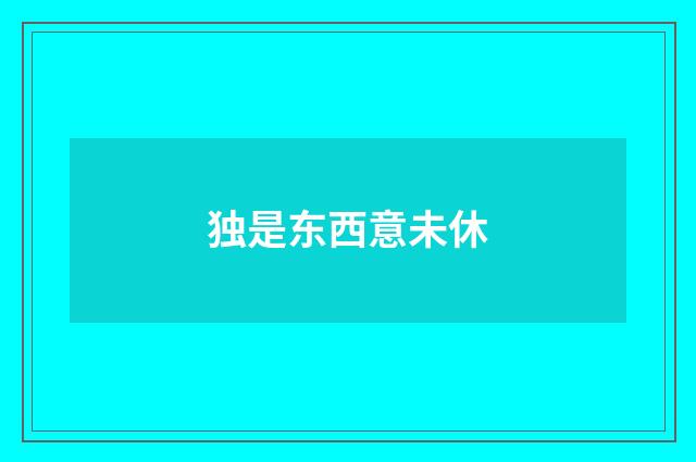 独是东西意未休