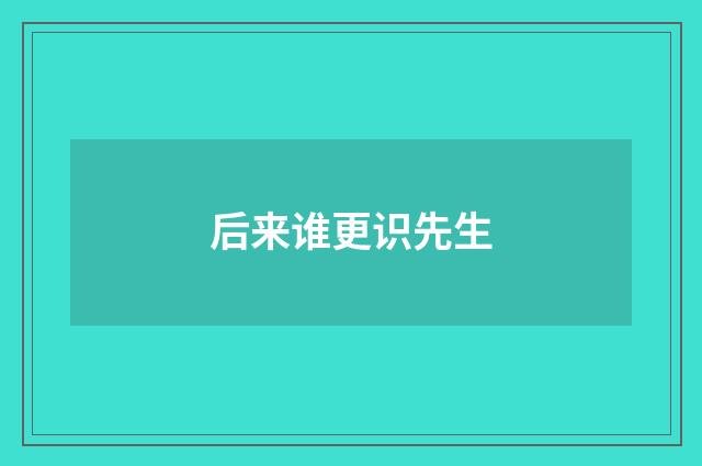 后来谁更识先生