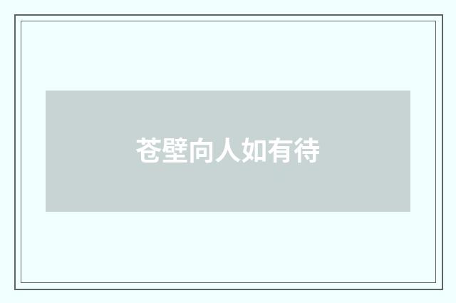 苍壁向人如有待