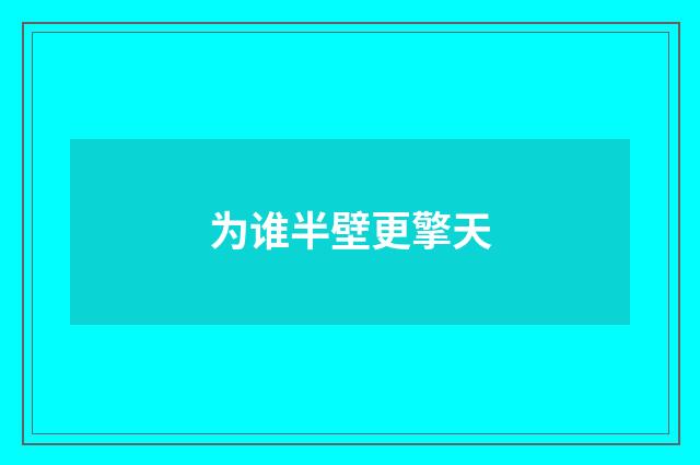 为谁半壁更擎天