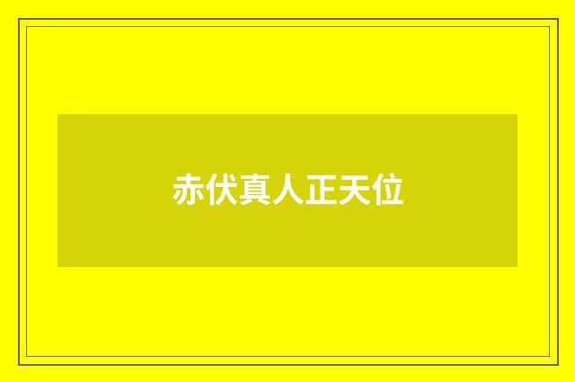 赤伏真人正天位