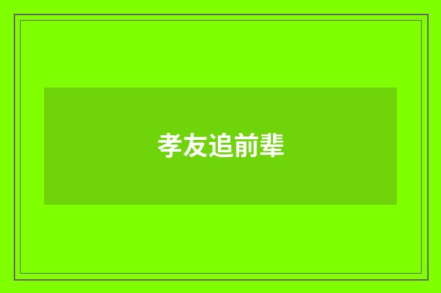 孝友追前辈