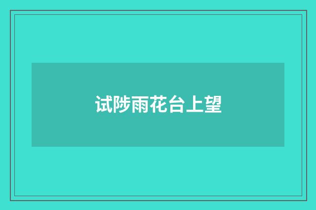 试陟雨花台上望