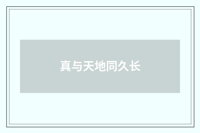 真与天地同久长