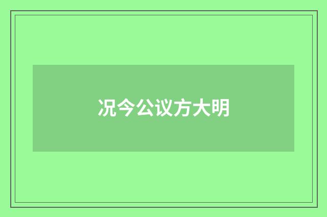 况今公议方大明