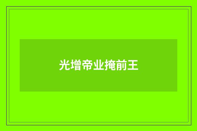 光增帝业掩前王