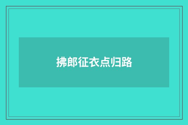拂郎征衣点归路