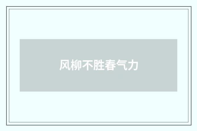 风柳不胜春气力