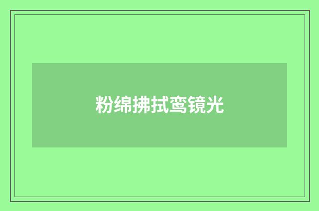 粉绵拂拭鸾镜光