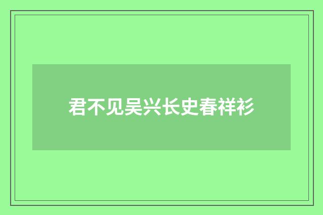 君不见吴兴长史春祥衫