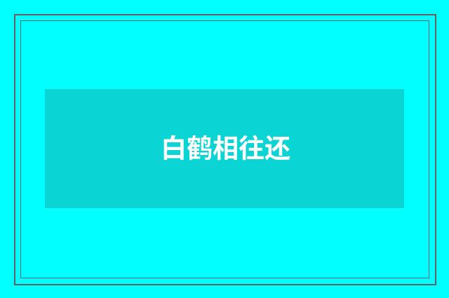 白鹤相往还