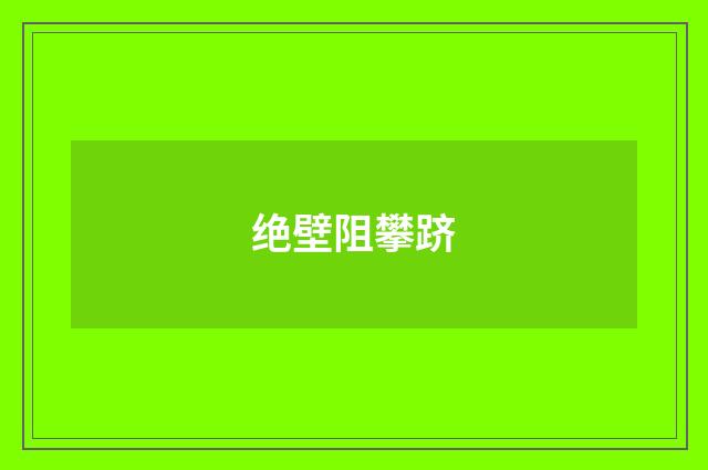 绝壁阻攀跻
