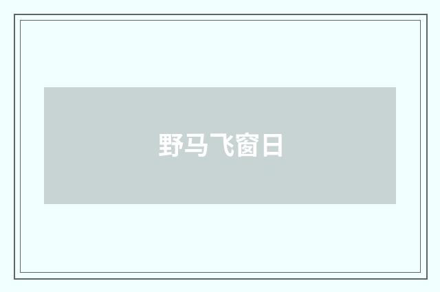 野马飞窗日