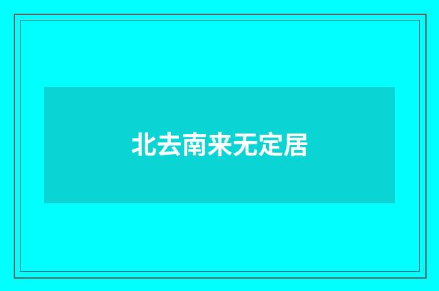 北去南来无定居