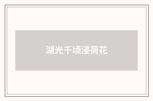 湖光千顷浸荷花