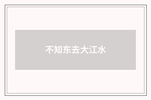 不知东去大江水