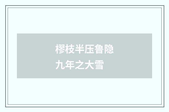 樛枝半压鲁隐九年之大雪
