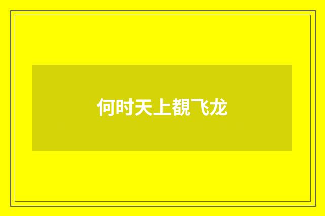 何时天上覩飞龙